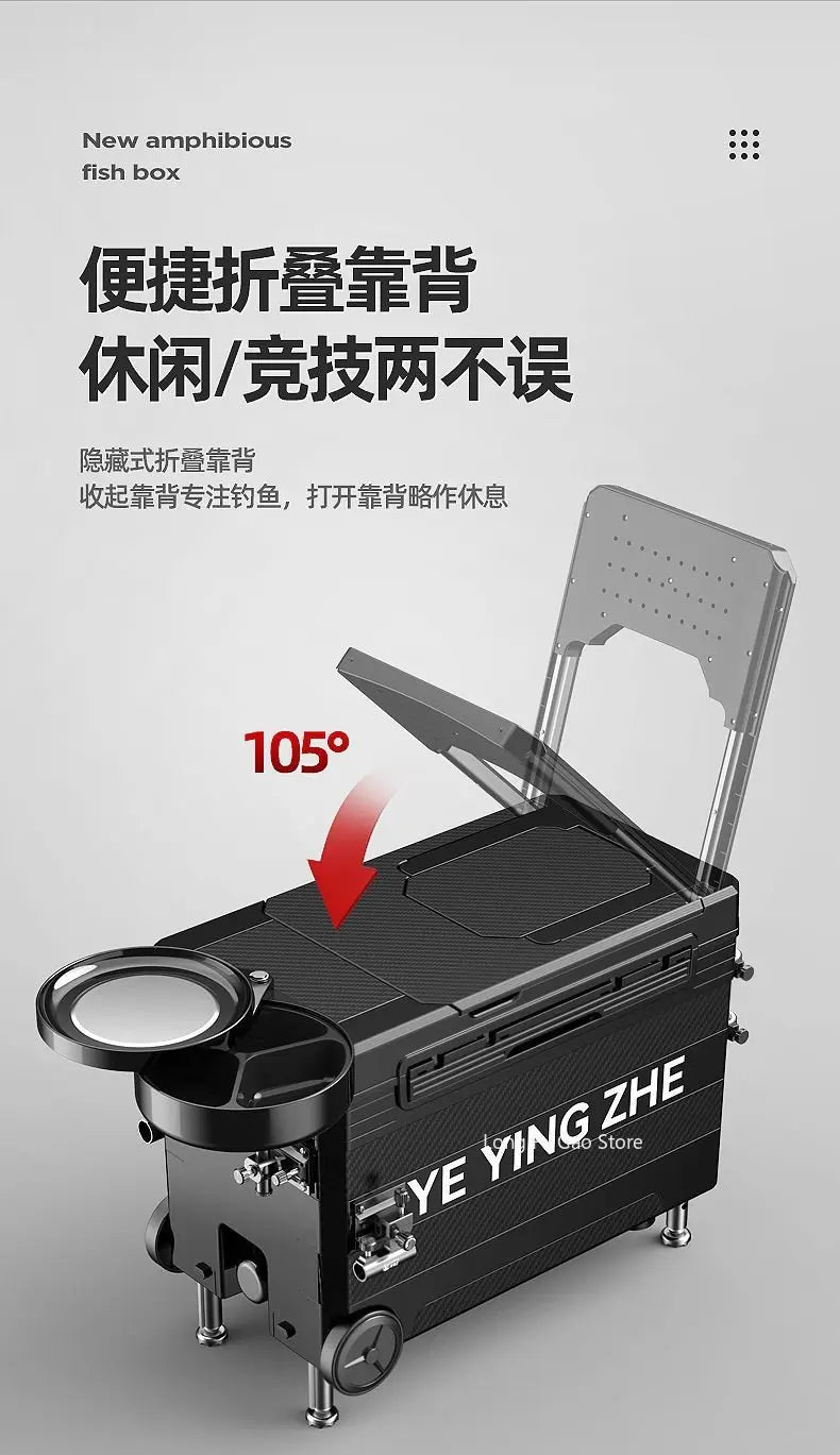 40L Fishing Cooler Box with Wheels large Portable Outdoor Fishing Ice Box Light Insulation Thickened Fishing Box Fishing Kit