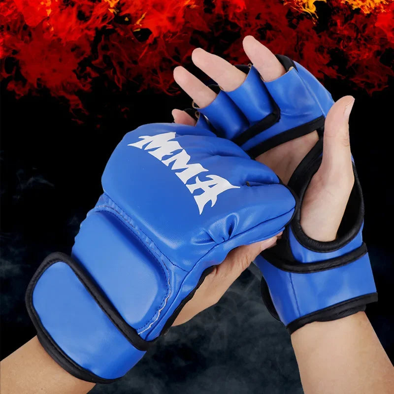 Professional Boxing Training Gloves Half Finger Leather Cushion for Adult Sanda Boxing UFC Training Sandbag Knuckles