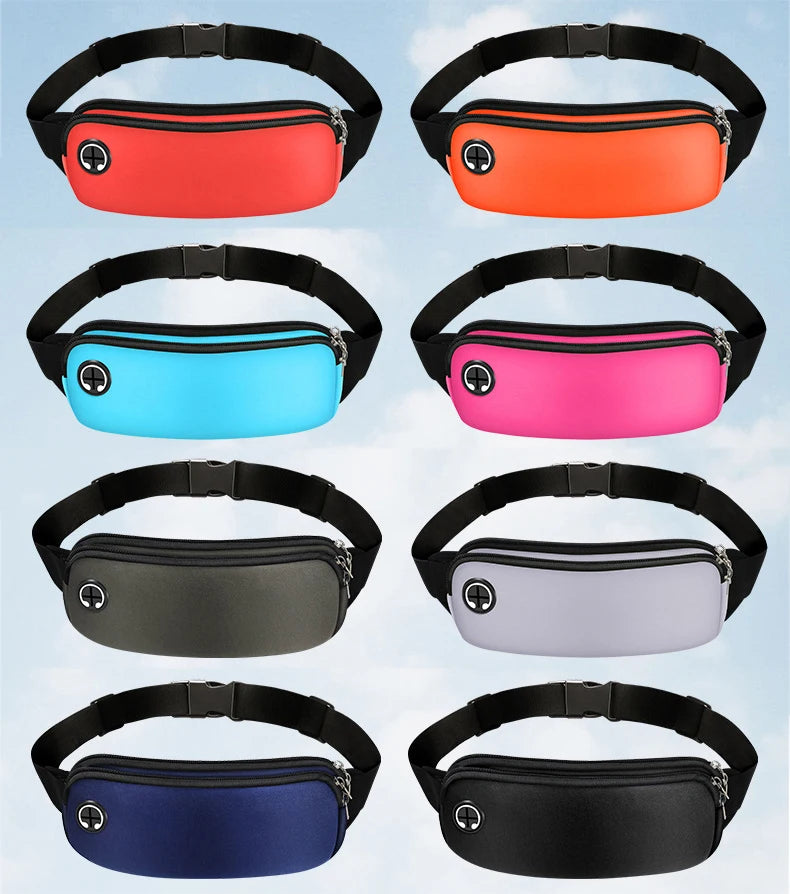 Sports Fanny Pack Women Belt Bag Men Running Waist Bag Phone Black Gym Bags Running Accessories