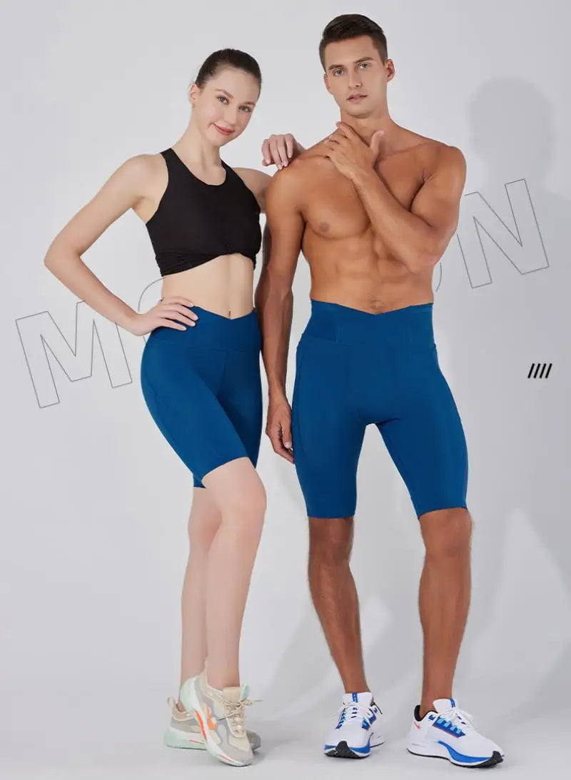 Compression Pants Marathon Running Tights Men Quick Dry Workout Training Basketball Jogging Fitness Gym Sport Shorts with Pocket