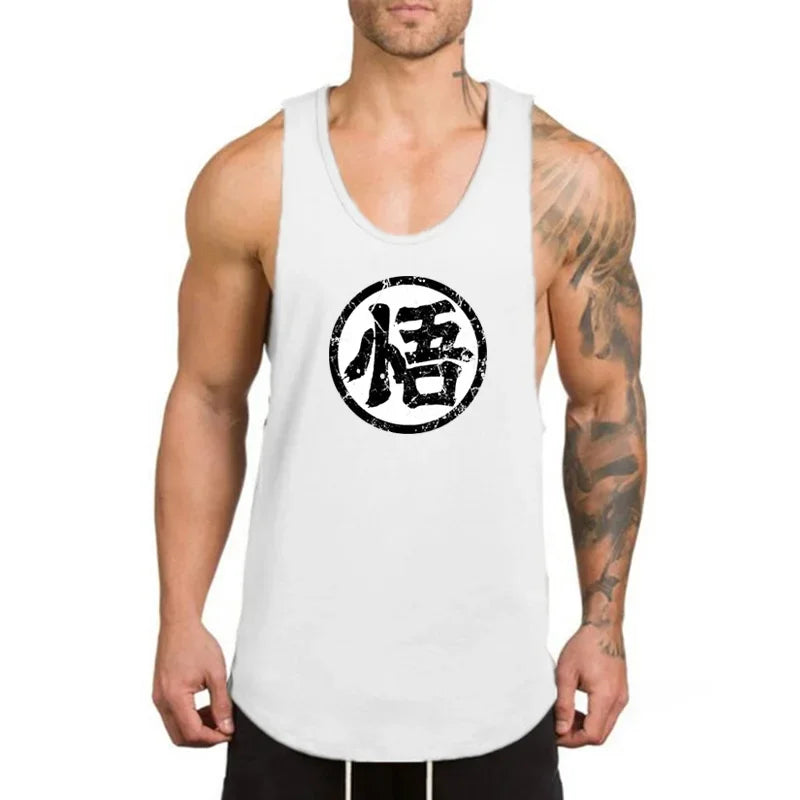 New Mens Dragon Ball Clothing Muscle Fitness Casual Singlets Gym Workout Korean Sleeveless Tank Top Fashion Running Undershirt