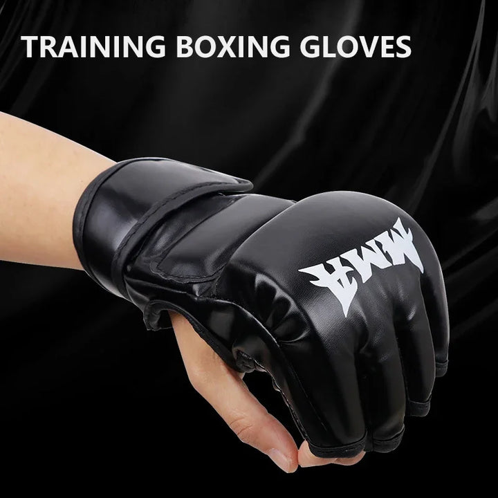 Professional Boxing Training Gloves Half Finger Leather Cushion for Adult Sanda Boxing UFC Training Sandbag Knuckles