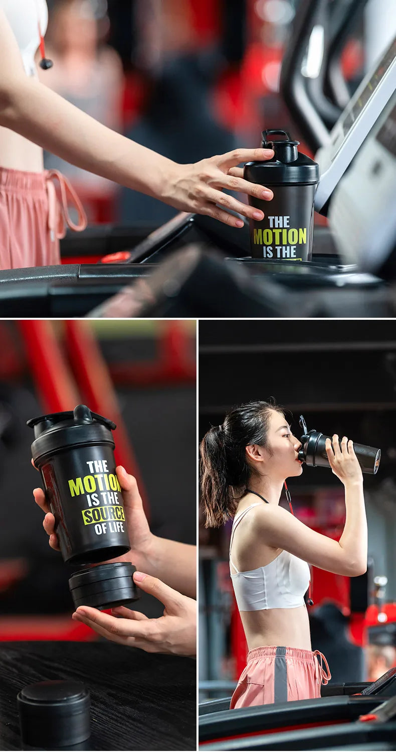 GIANXI Shaker Bottles Gym Sports Protein Powder Mixing Bottle Outdoor Portable Leak Proof Plastic Cup Drinkware