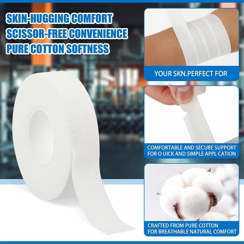 White Sports Athletic Adhesive Fingers Tape for Weight Lifting Volleyball Boulder Climbing Basketball GYM Training Skin-Friendly