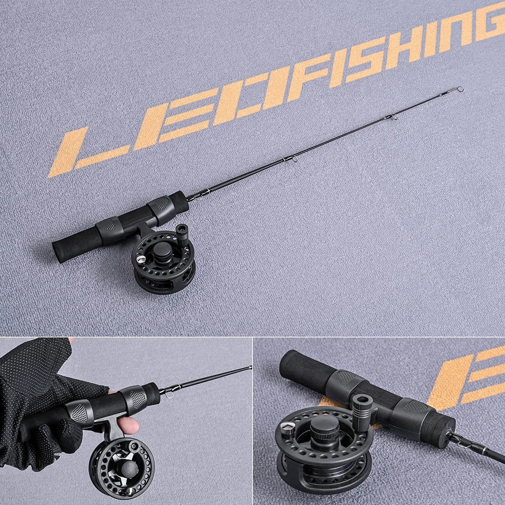 LEO 51cm Sea Fishing Rods Fiberglass Fishing Rod Reel Combo Set Portable Ultra-short Antiskid Grip Tackle Pesca Fisherman Gear