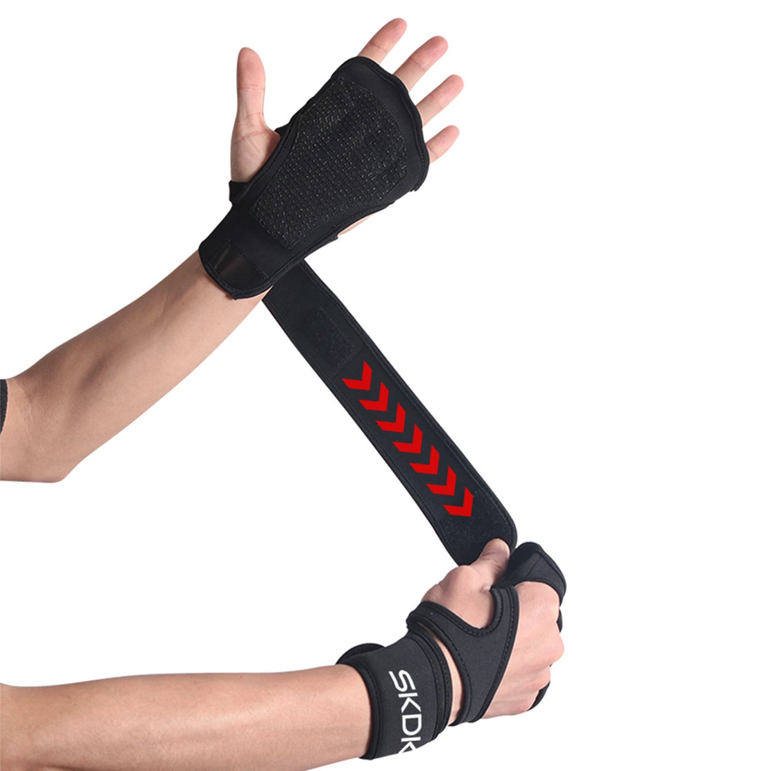 SKDK Weight Lifting Fitness Gloves With Wrist Wraps Silicone Gel Full Palm Protection Gym Workout Gloves Power Lifting Equipment