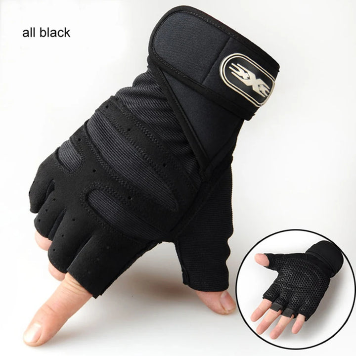 Workout Gloves for Men Women Half Finger Glove with Wrist Wrap for Sport Weight Lifting Training Bicycle Motorcyclist Gym Glove