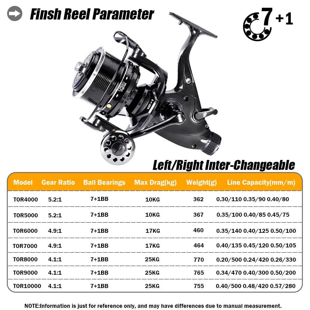 New Carp Fishing Reel Spinning Reels Max Double Drag 27kg 12+1BB Carretilha De Pesca Accesorios Mar Peche En Mer Salt/Freshwater