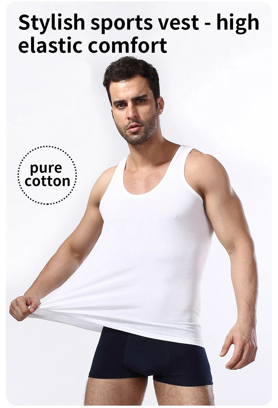 3/1 piece men's pure cotton vest fitness training jacket Four seasons solid color tight sleeveless T-shirt teenagers casual Joke