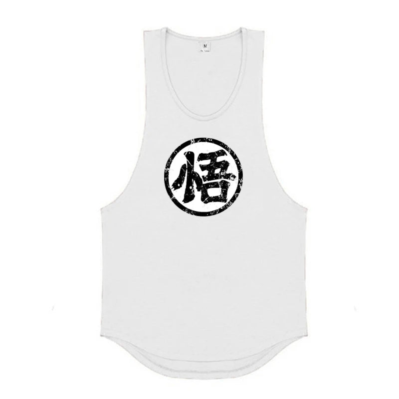 New Mens Dragon Ball Clothing Muscle Fitness Casual Singlets Gym Workout Korean Sleeveless Tank Top Fashion Running Undershirt