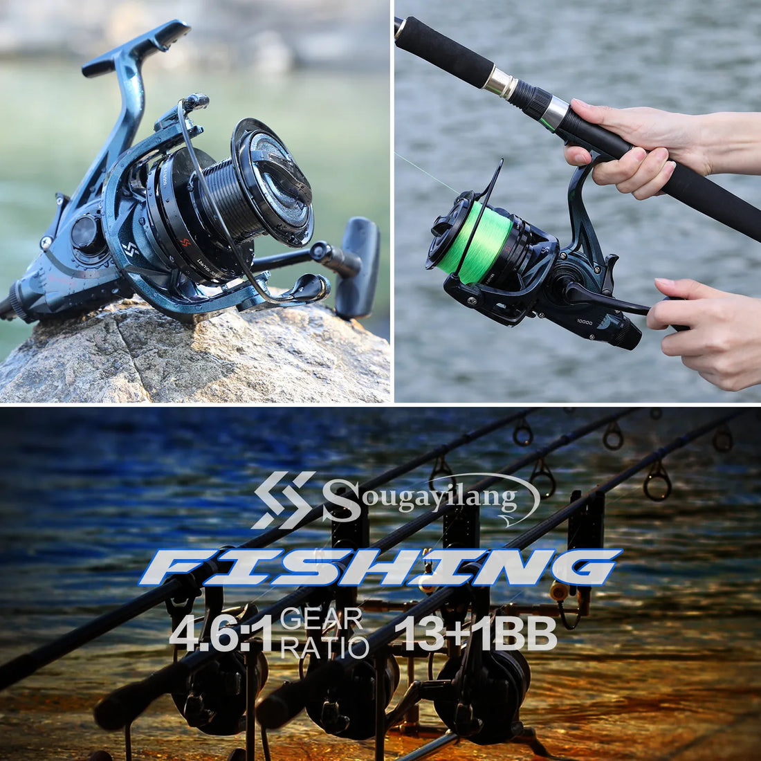 Sougayilang Fishing Reel 9000-12000 Series Surf Fishing Reel Ultra Smooth 20kg Powerful Spinning Reel for Carp and Sea Fishing