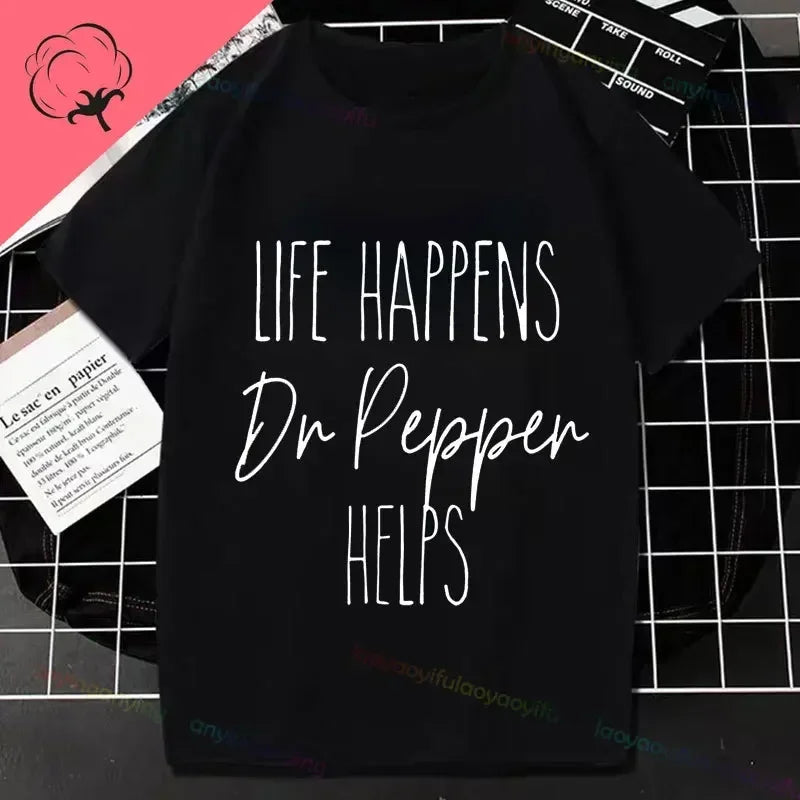 Half Human Half Dr Pepper- Diet Dr Pepper Women's Fashion TShirt Pure Cotton Pure Humor Style All Season Essential T-shirt