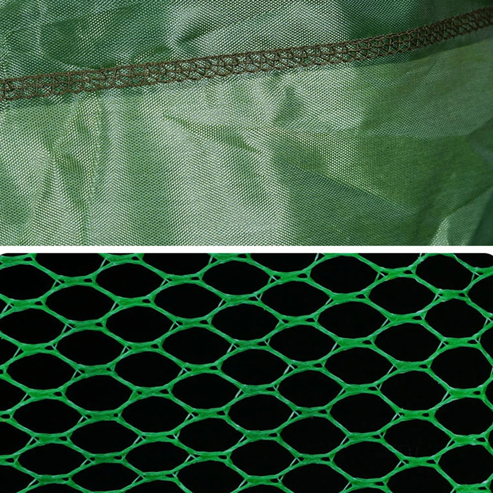 Portable Nylon Mesh Net Fish Storage Fishing Accessories Steel Ring Folding Fish Cage Fishing Trap Net Fish Basket Tackle