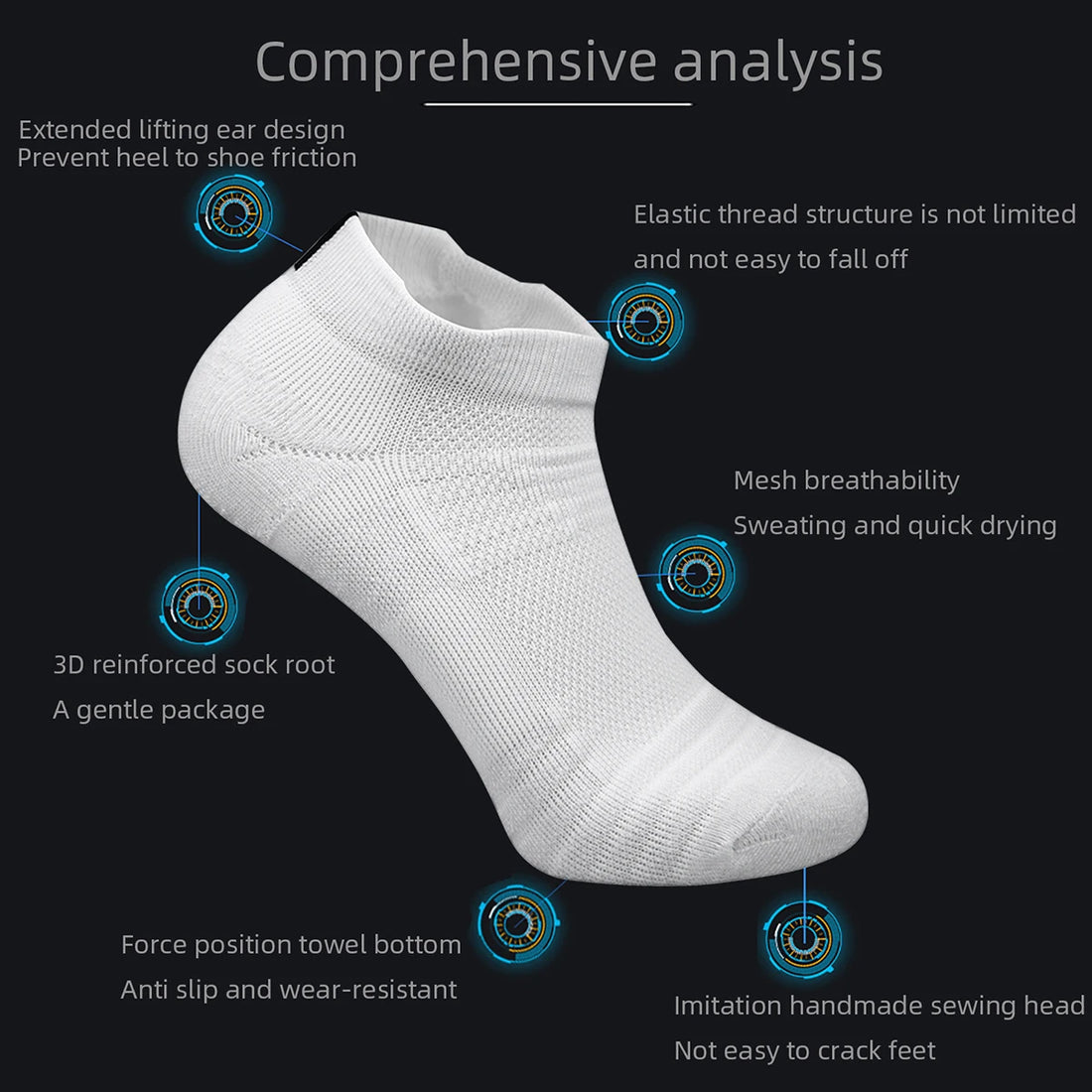 1/3 Pair Men's Cycling Sport Socks Basketball Running Compression Ankle Sock Black White Anti-slip Bicycle Mtb Cycling Sock