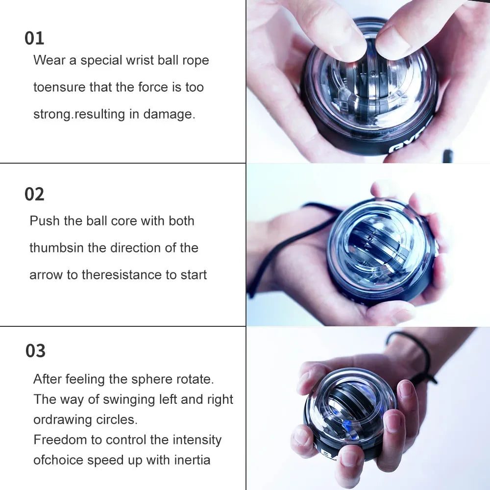 1pc Gyroscopic Power Ball Autostart Range Gyro Power Wrist Ball Arm Hand Muscle Force Training Fitness Equipment