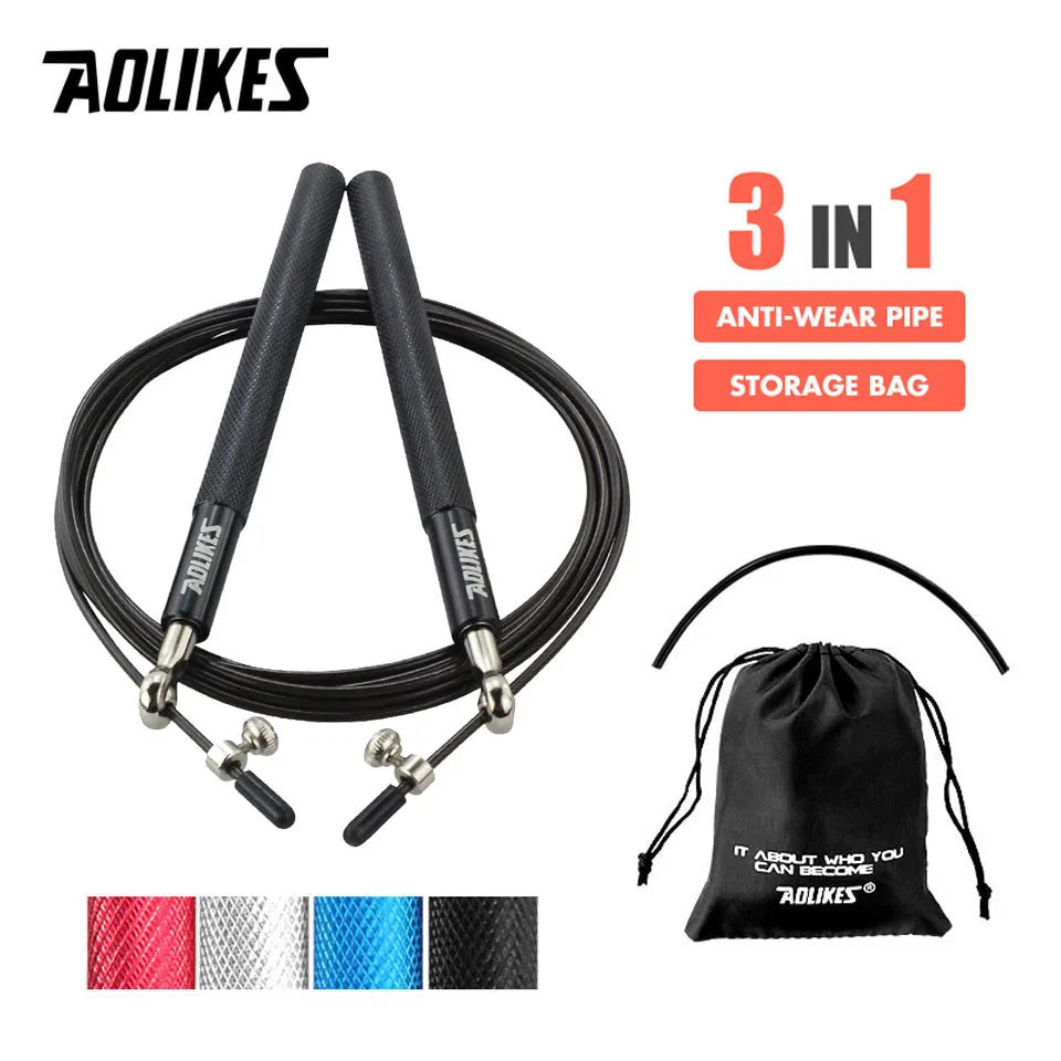 AOLIKES Crossfit Jump Rope Professional Speed Bearing Skipping Fitness Workout Training Equipement MMA Boxing Home Exercise