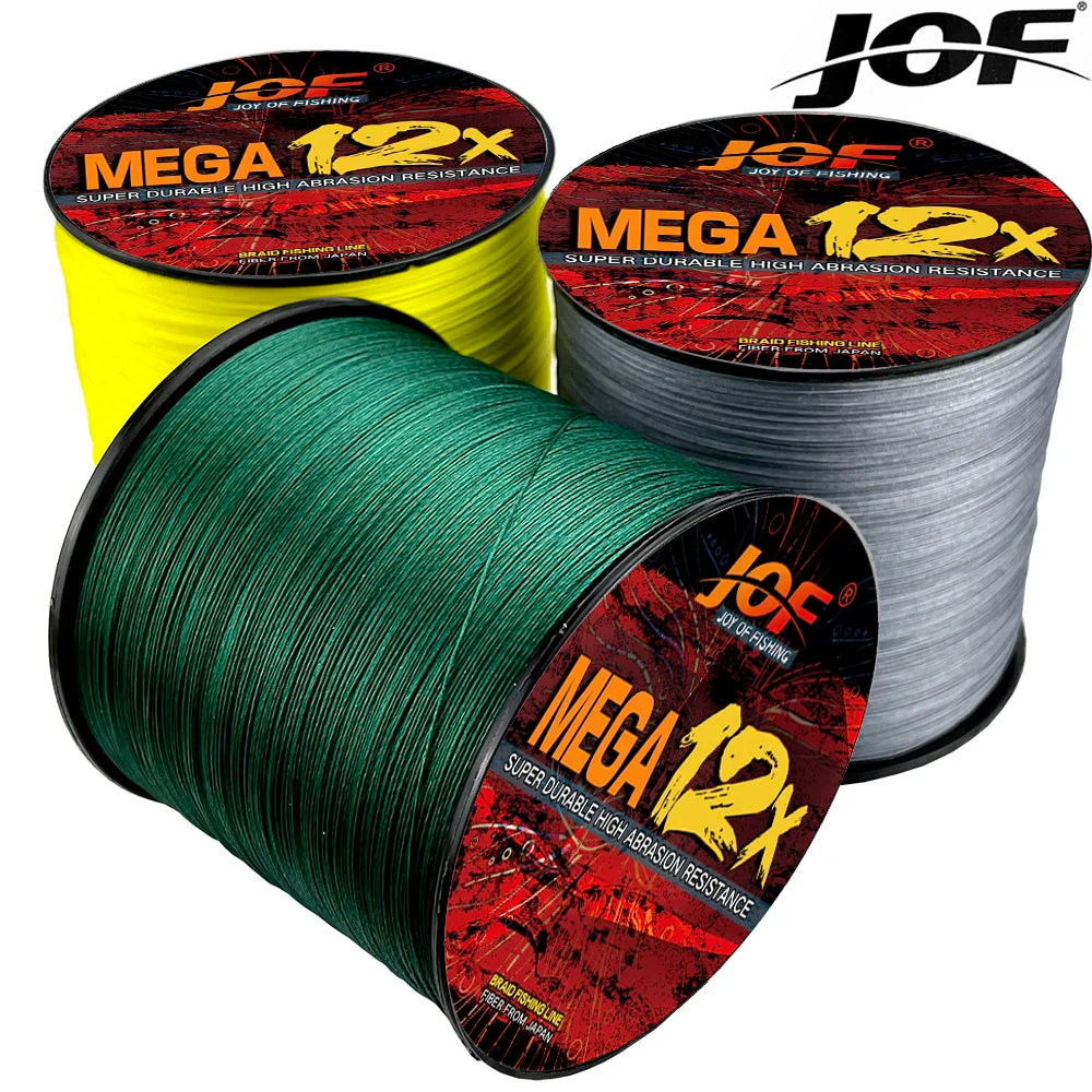 JOF Braided Fishing Line 8 Strand 12 Strand 500M Multifilamento Carp 100% PE Fly Sea Saltwater Weave Extreme Strong Pesca Japan