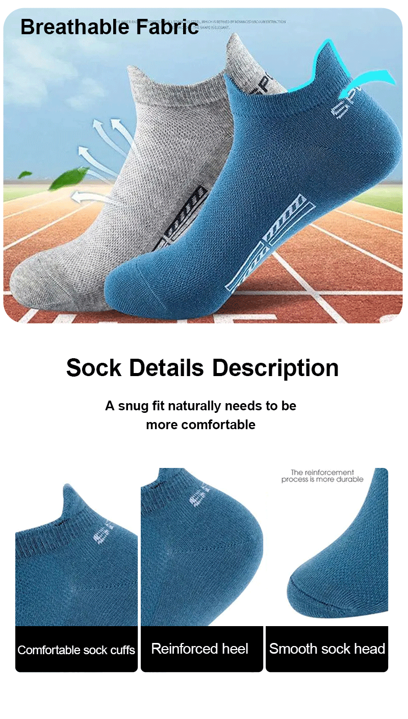 5/10/20 Pairs Men Short Socks Trendy High-Quality Low Cut Round Neck Ankle Socks Mesh Breathable Versatile Casual Men Boat Socks