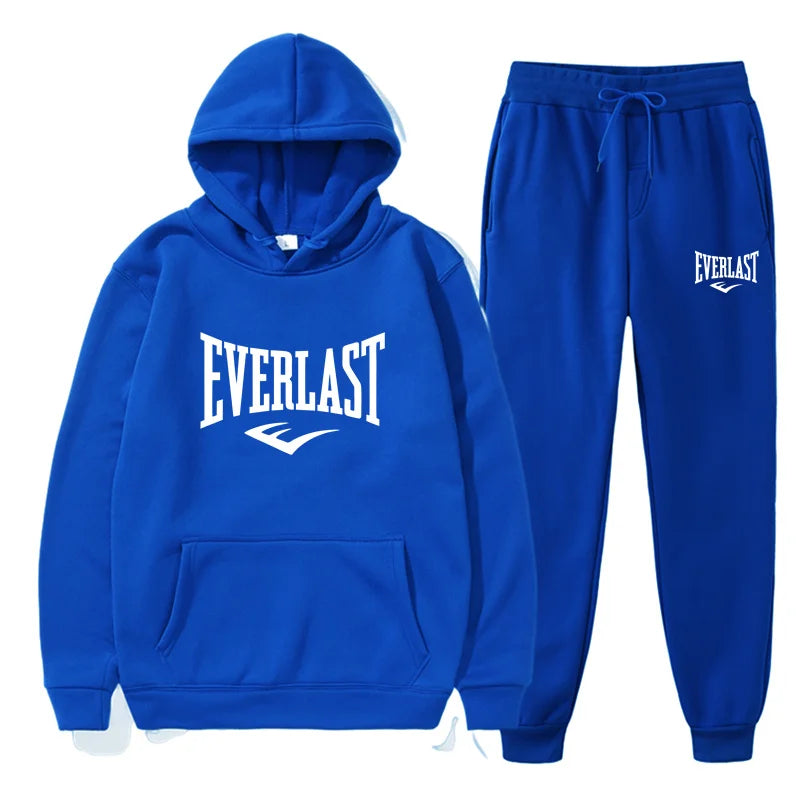 Fashion EVERLAST Tracksuit For Men Hoodie Fitness Gym Clothing Men Running Set Sportswear Jogger Men'S Tracksuit Winter Suit