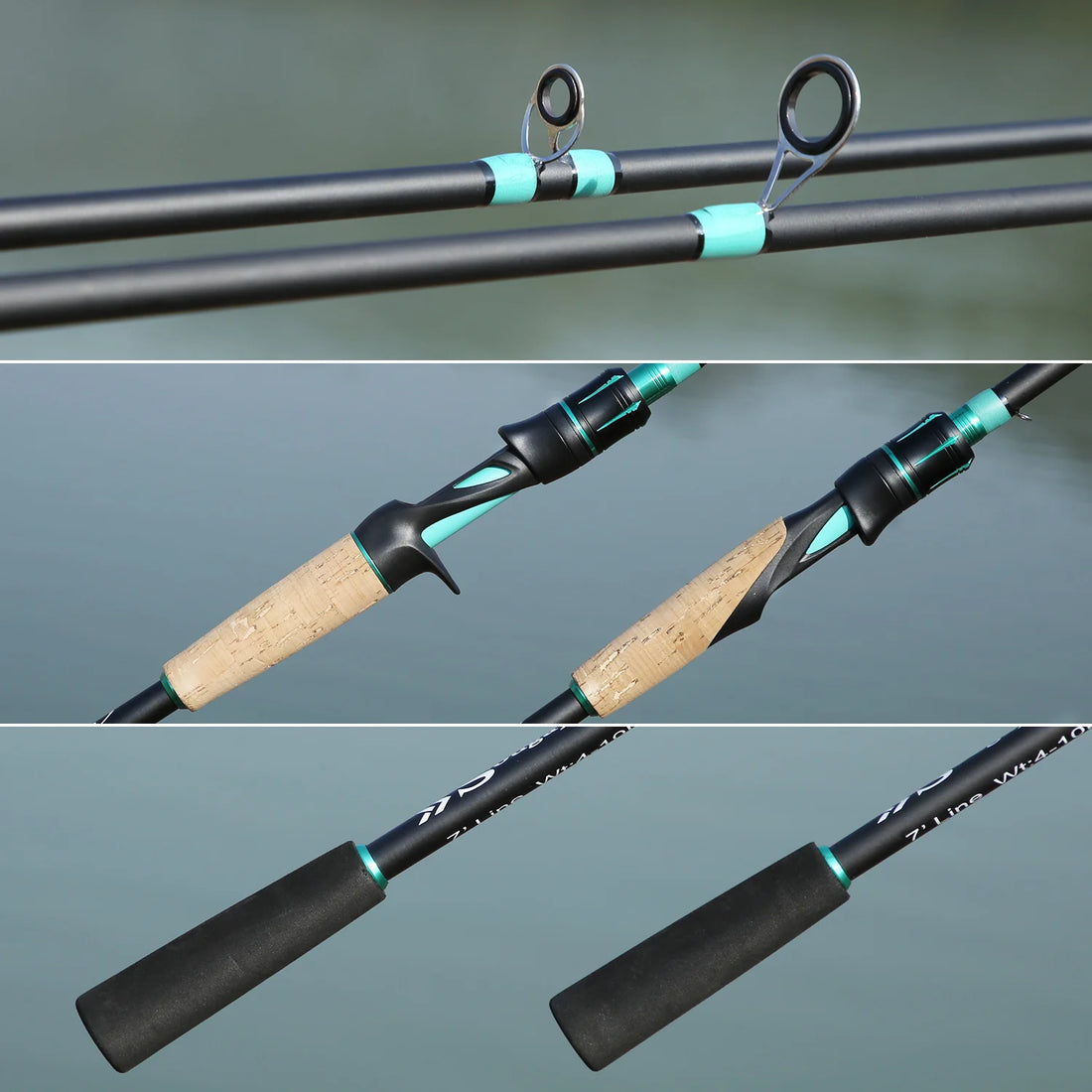 Sougayilang Spinning Casting Fishing Rod 1.8/2.1m Rod 4 Sections Carbon Body Rod Cork and EVA Handle ABS Reel Seat Fishing Rod