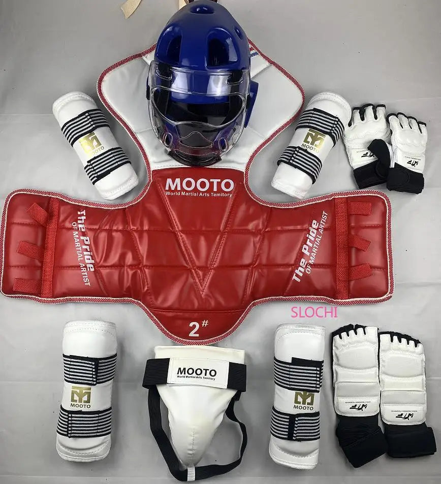 Taekwondo Protective Gear Combat Actual Combat Equipment Full Set Protective Gear Training Set Thicken Competition Martial Arts