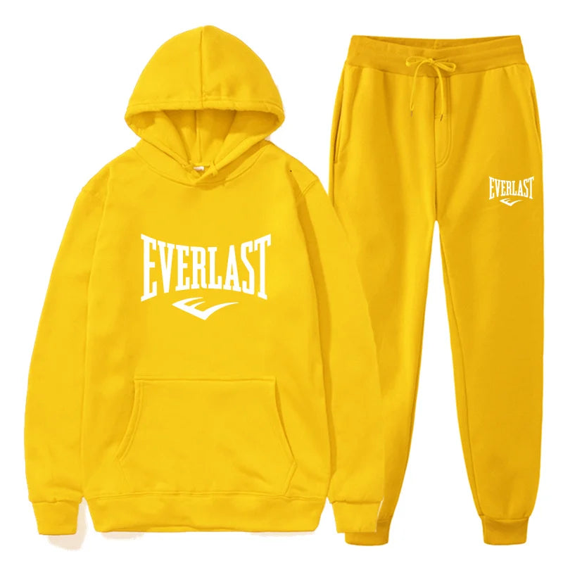 Fashion EVERLAST Tracksuit For Men Hoodie Fitness Gym Clothing Men Running Set Sportswear Jogger Men'S Tracksuit Winter Suit