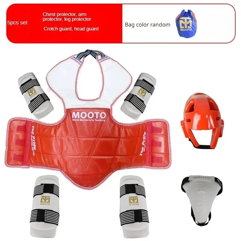 Taekwondo Protective Gear Combat Actual Combat Equipment Full Set Protective Gear Training Set Thicken Competition Martial Arts