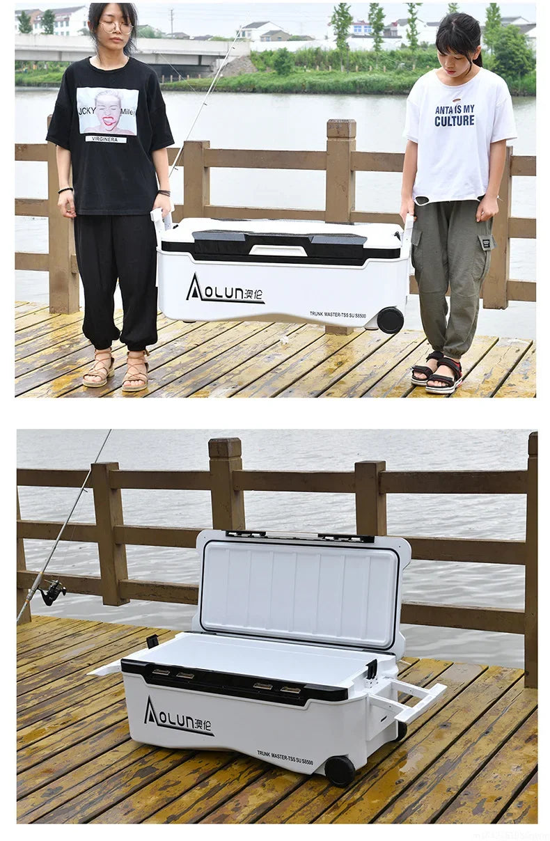 10L 18L 28L 32L 36L 70L 85L Sea Fishing Solar Fishing Ice Box With Wheel Shrimp Box Cooler Fishing Box Refrigerator Incubator