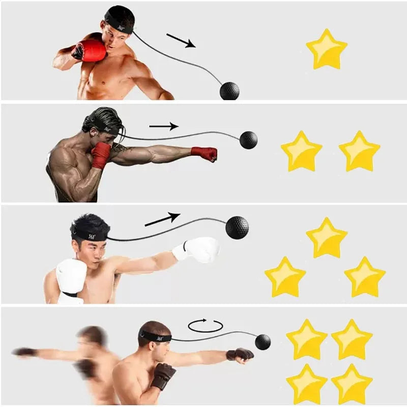 Boxing Reflex Ball Head-mounted PU Punch Ball MMA Sanda Training Hand Eye Reaction Gym Sandbag Muay Thai Boxeo Fitness Equipment