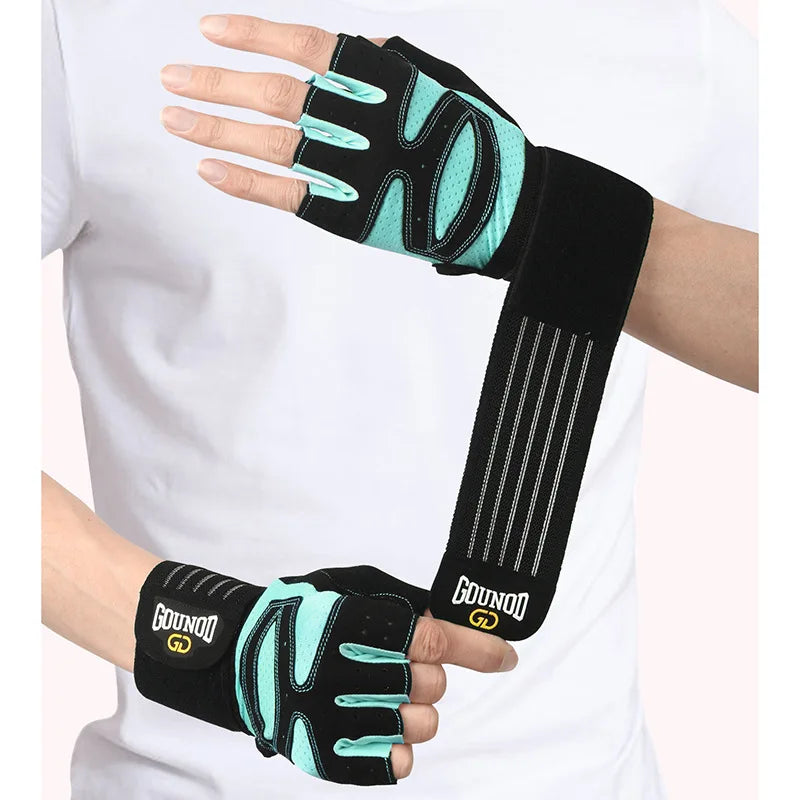 GOUNOD Weightlifting Gloves Wristband Support Breathable Anti-Slip Sports Gym Gloves Bodybuilding Powerlifting Fitness Training