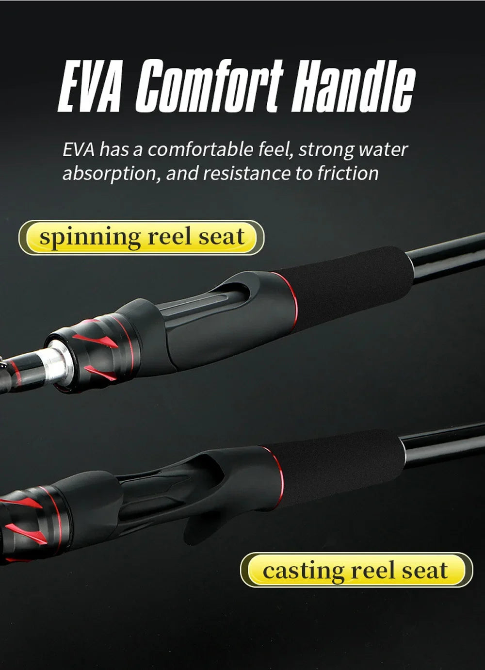 High-End Atmosphere Upgraded Lightweight Long Casting Fishing Rod Carbon Spinning Rods EVA One-Piece Grip M Hard Fishing Pole