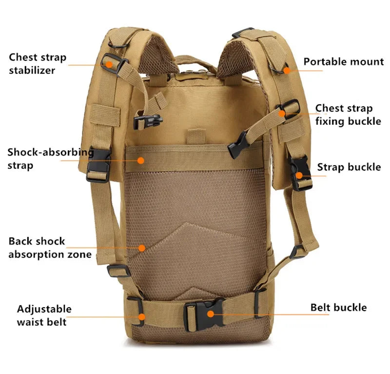 Fishing Tactical Backpack Outdoo Travel Fishing Camouflage Bag  Climbing Hunting Backpack Fishing Hiking Nylon 3P Pack Backpack