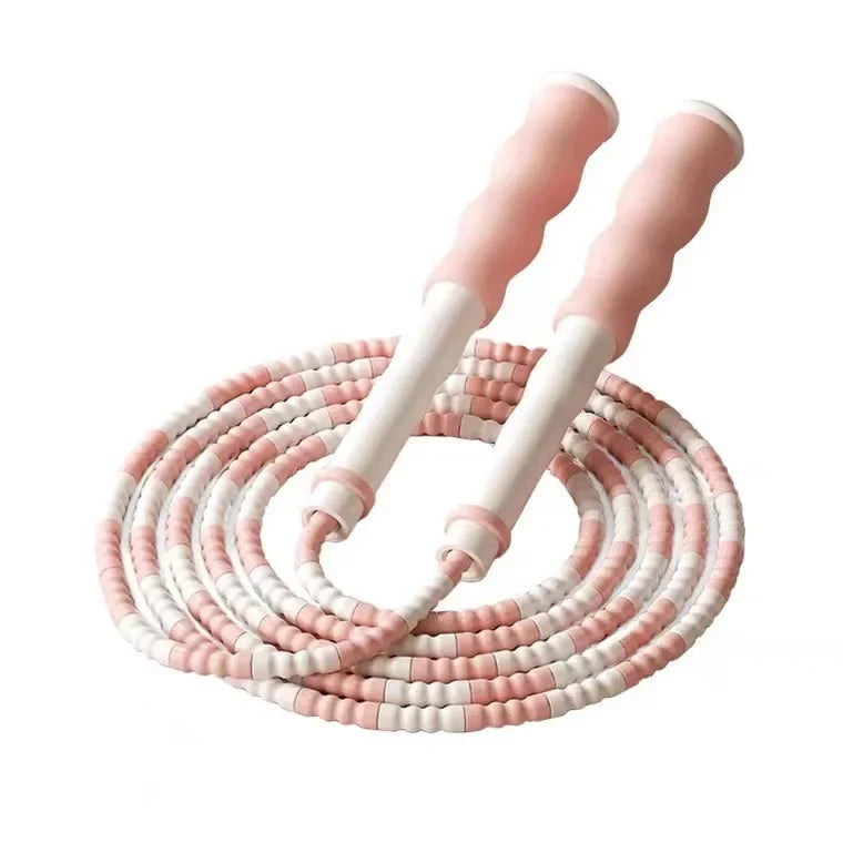 2.8M Skill Jump Rope Bamboo PVC Beginner Adult Child Soft Beaded No Tangle Segmented Fitness Skipping Cable Workout