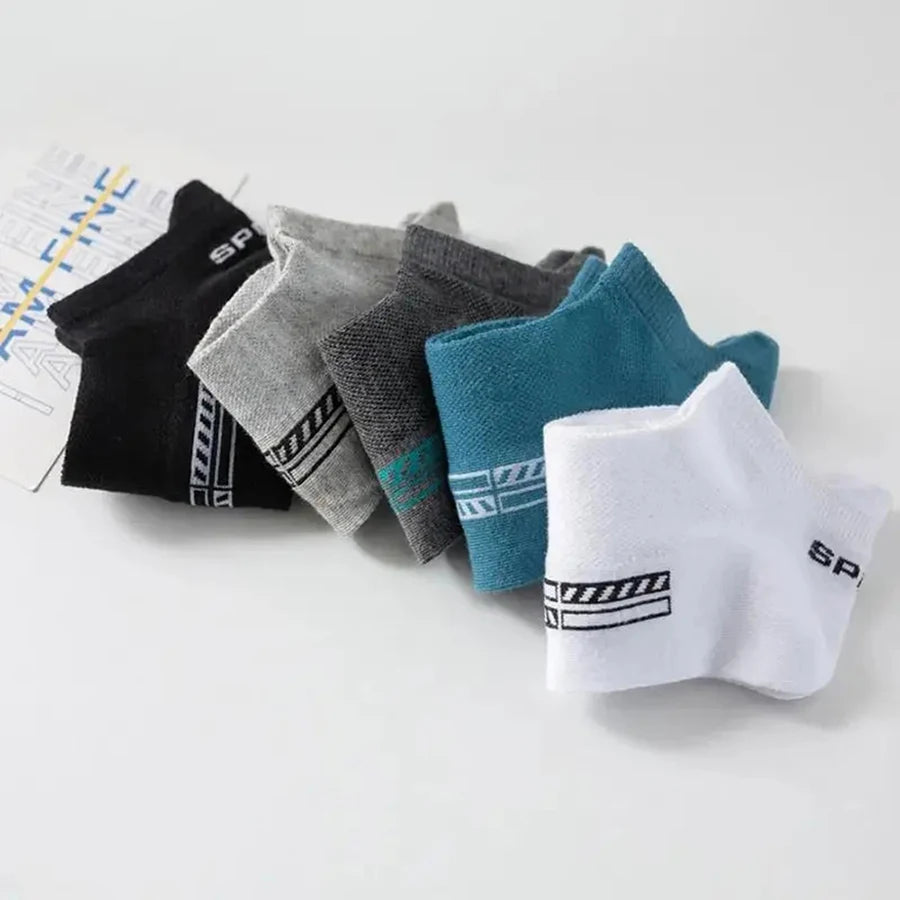 5/10/20 Pairs Men Short Socks Trendy High-Quality Low Cut Round Neck Ankle Socks Mesh Breathable Versatile Casual Men Boat Socks