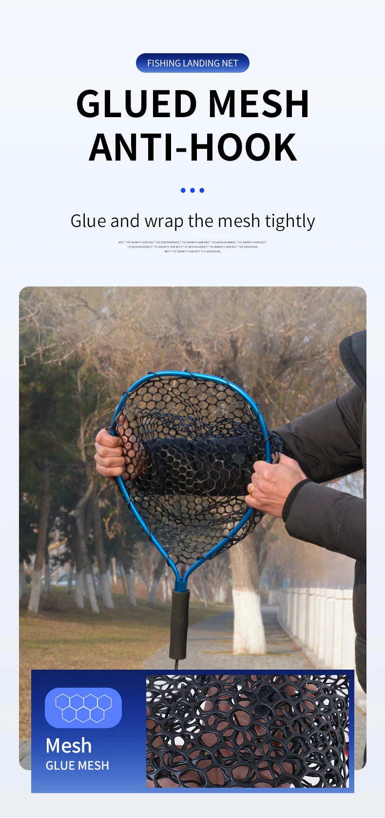 TAIYU Portable Fishing Nets Ultralight Aluminum Alloy Silicone Wear Resistance Mesh Hand Dip Casting Landing Net for Fly Fishing