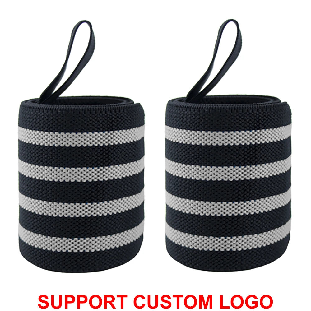 1 Pair Wristband Wrist Support Brace Straps Extra Strength Weight Lifting Wrist Wraps Bandage Fitness Gym Training Custom Logo