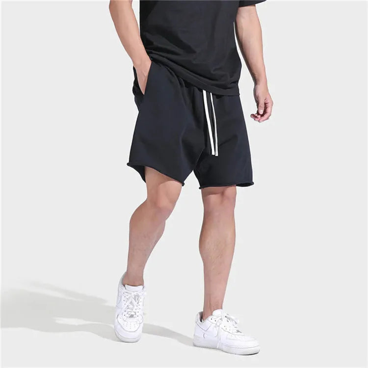 Men's Straight Leg Fitness Sports 5 Minutes Pants Mid-Waist Loose Fashion Basketball Shorts Running Casual Pants