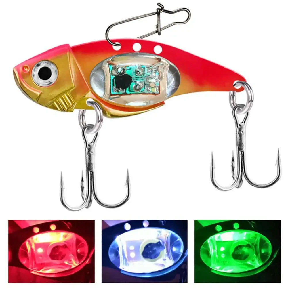 Electronic Fishing Lamp Bait Tackle LED Light Fishing Lure Treble HookFish Lure Light Flashing Lamp（red，blue）