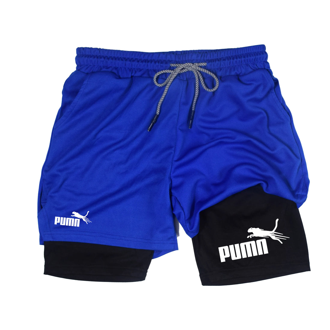 Summer Breathable Two-in-one Double-layer Shorts Men's Elastic Compression Shorts Quick-drying Multi-functional Shorts M-3XL