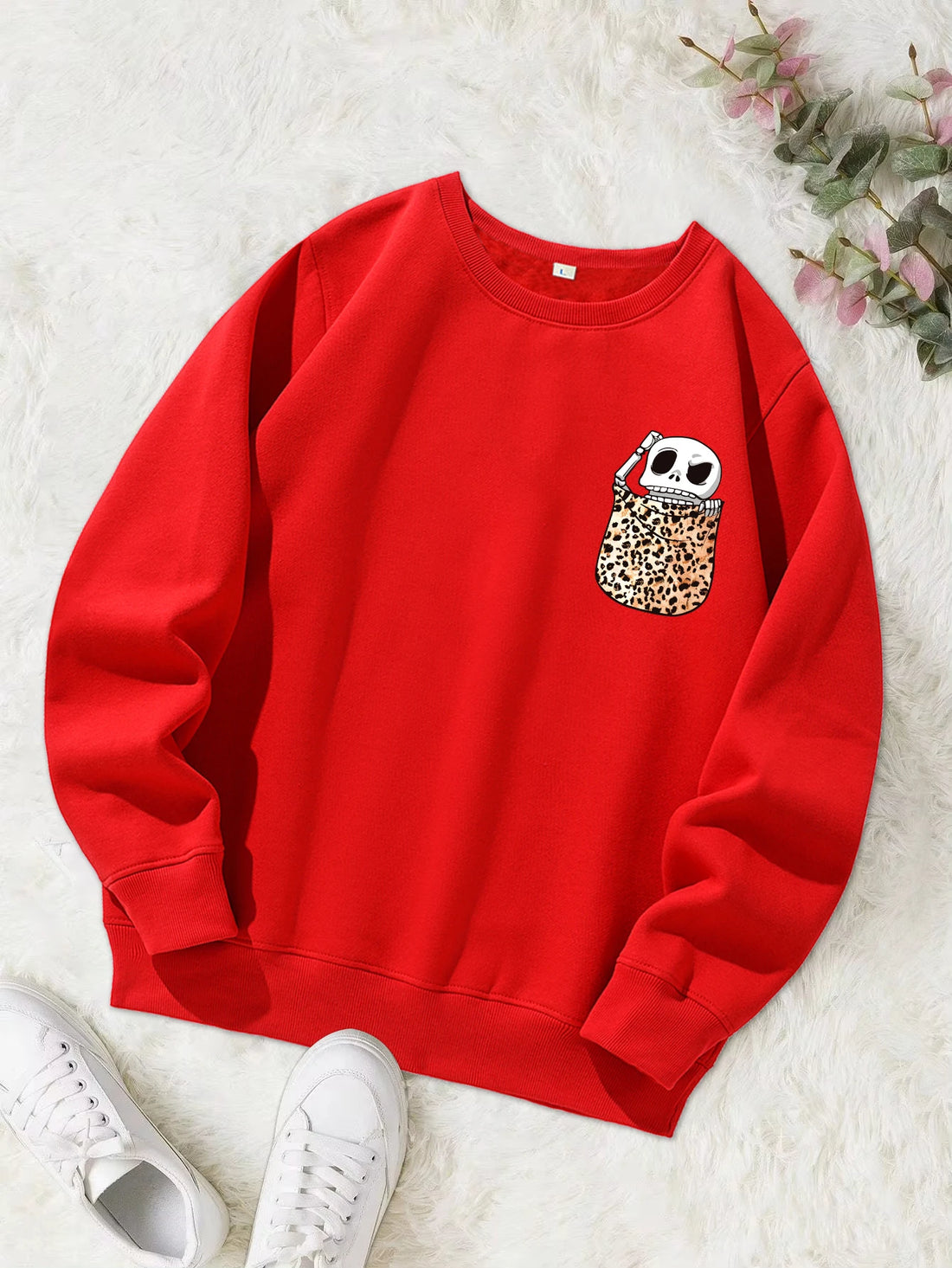 A Skull In The Pocket Funny Print Female Sweatshirt Harajuku All-Match Hoody Fashion S-Xxl Hoodies Vintage Casual Top Women