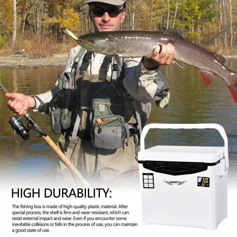 10L Fishing Cooler Box Outdoor Ice Box for Hiking Fishing Tackle Box Camping Cooler Container Refrigeration Case Organizer