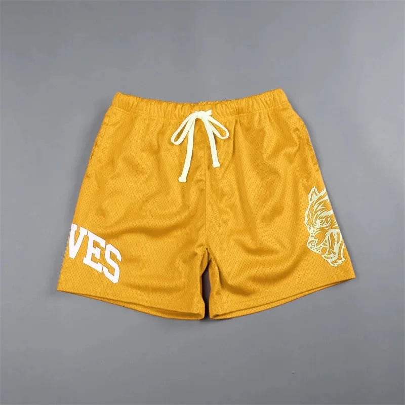 2024 Sports Trendy Men's Pants Summer Men's Sports Fitness Casual Shorts Mesh Breathable Shorts Running Beach Pants