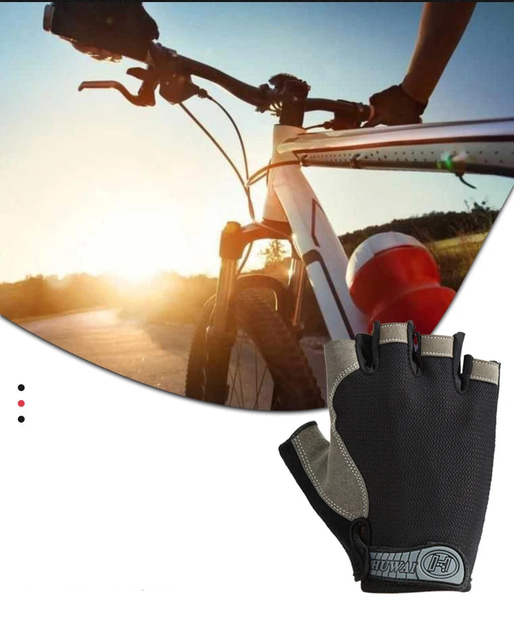 Professional Gym Fitness Breathable Anti-Slip Women Men Half Finger Summer Fishing Cycling Fingerless Gloves Female Bicycle Bike