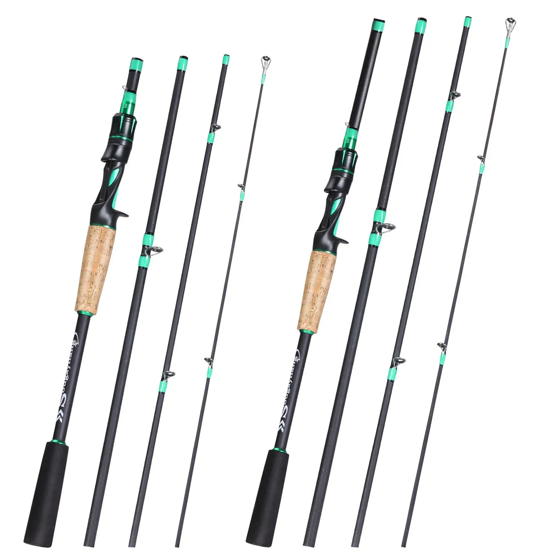 Sougayilang Spinning Casting Fishing Rod 1.8/2.1m Rod 4 Sections Carbon Body Rod Cork and EVA Handle ABS Reel Seat Fishing Rod