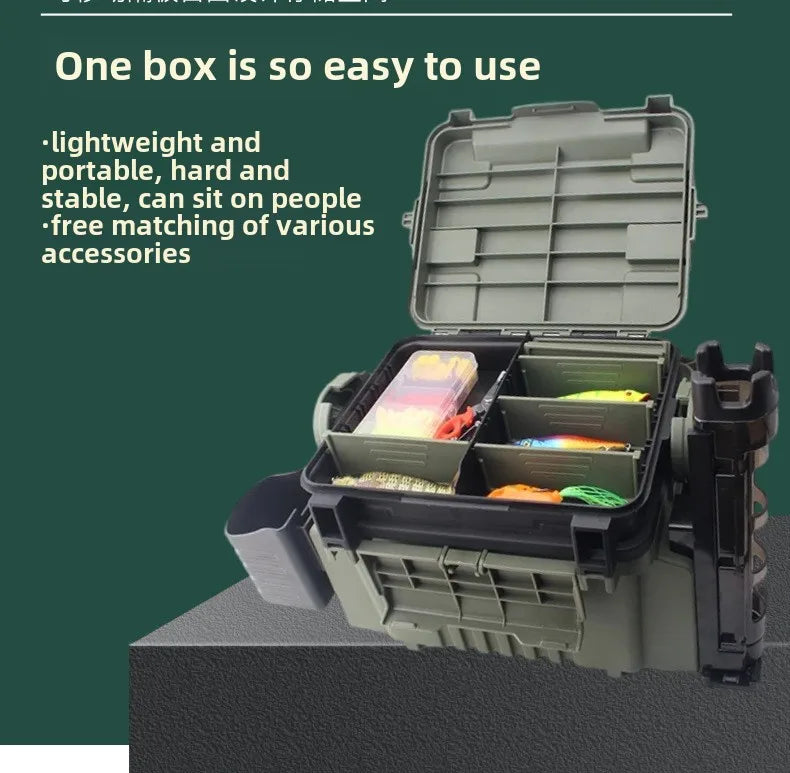 Multi layer fishing box, suitable for sea fishing and river fishing, thick and large capacity bait storage box and fishing box