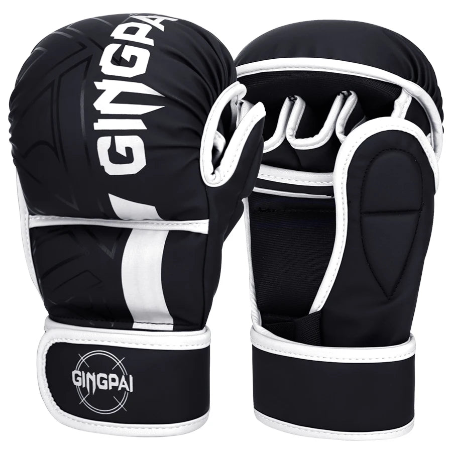 Professional MMA Boxing Gloves Half Finger Sandbag Karate Muay Thai Training Gloves PU Adult Kids Thickened Boxing Equipment