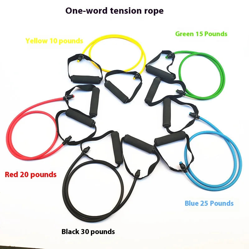 One line tension rope, sports elastic rope, fitness tension device, yoga elastic resistance rope, resistance tension belt