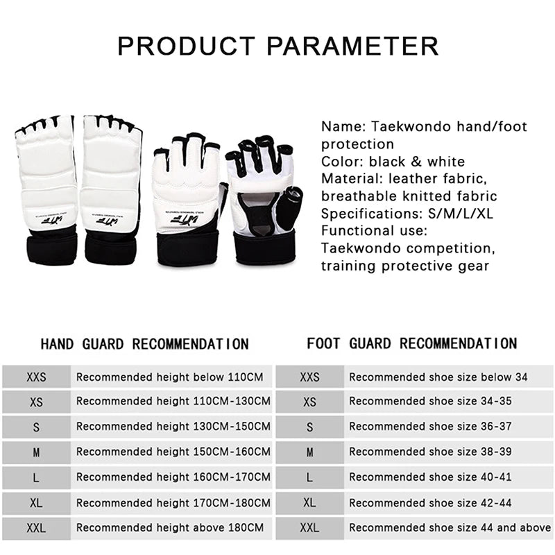 Taekwondo Leather Gloves Sparring Karate Ankle Protector Guard Gear Boxing Martial Arts Hand Guard