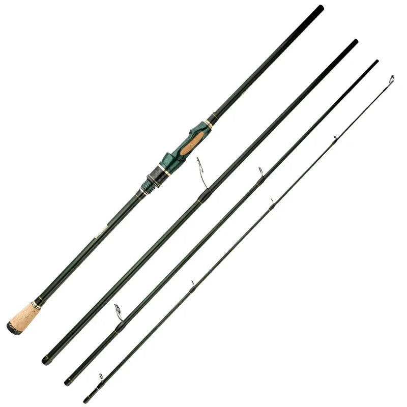 CEMREO Carbon Spinning For Fishing Casting Fishing Rods 1.8m 2.1m 2.4m Portable Rods Travel M Action Fishing Tackle