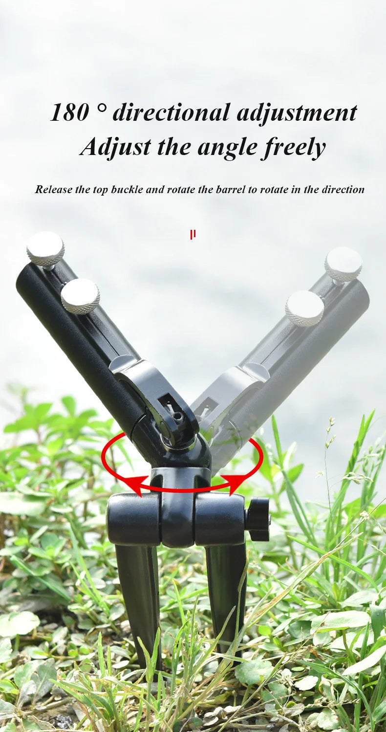 Fishing Rod Ground Insertion Bracket Aluminium Alloy  360° Free Adjustable Multi-Directional Fishing Rod Holder Accessories